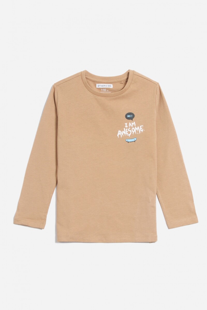 Remera estampa graffiti KHAKI