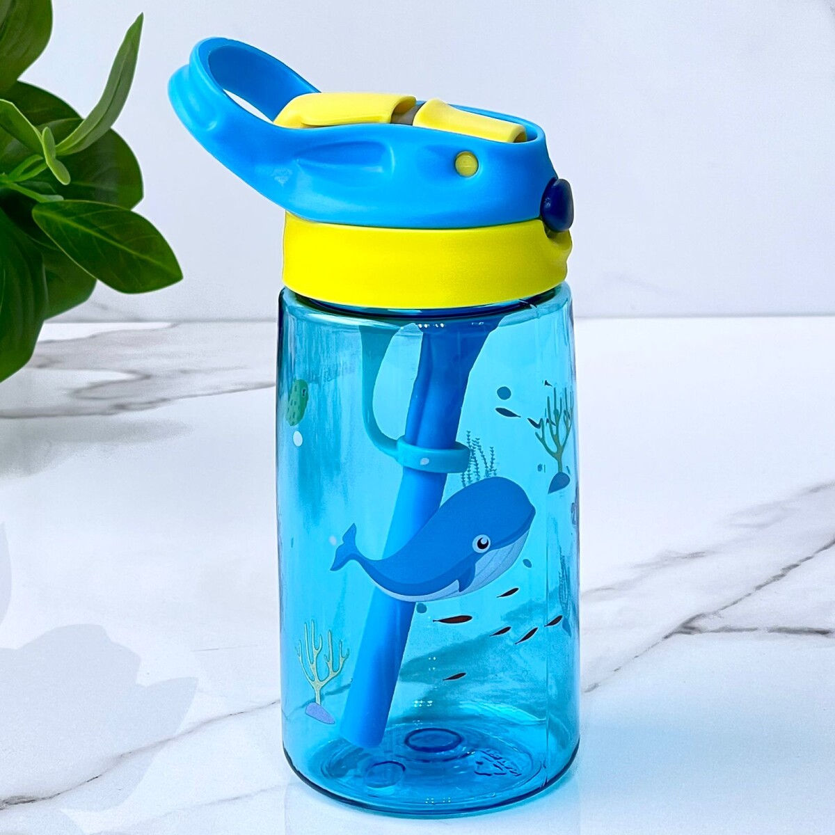 Botella Plástica Infantil Clip Con Sorbito 470ML 