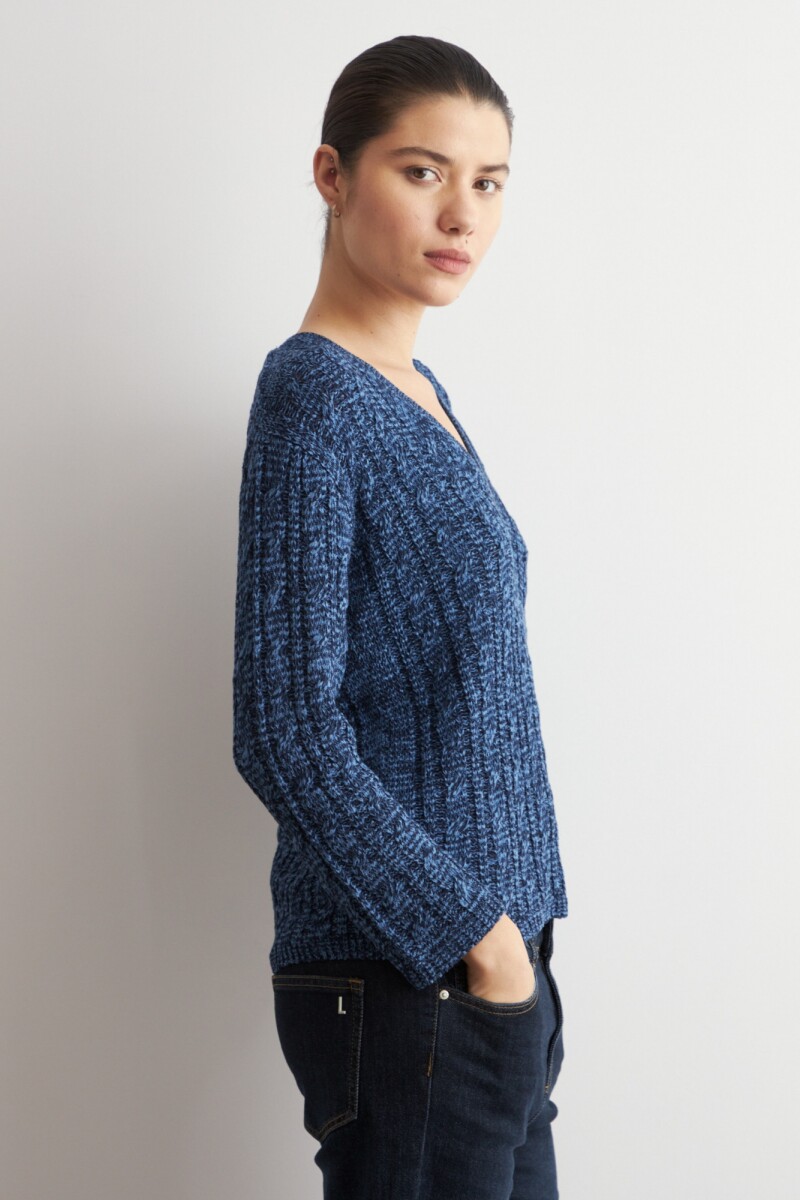 Sweater cinta estructuras azul marino