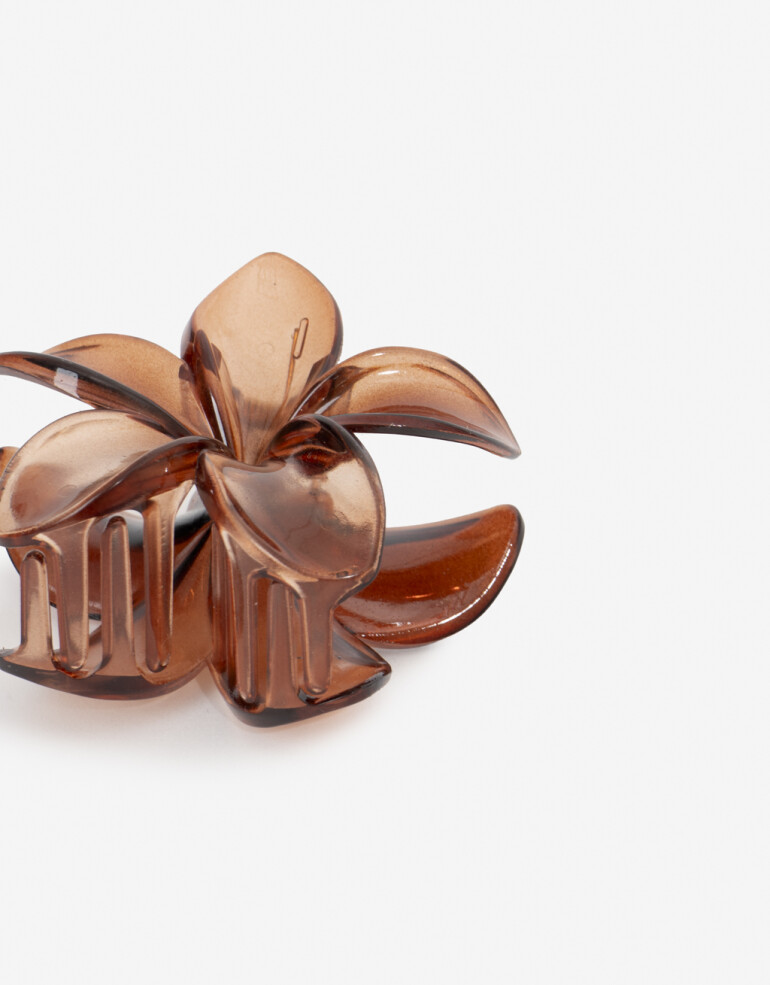 Broche Flores Broche Acrílico Flor - Marron Chocolate