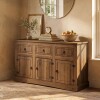 Aparador Bargueño Linea Mexicana Madera Maciza Oscuro