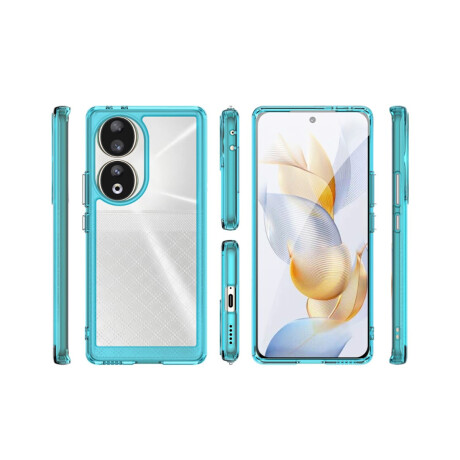 Case Transparente con Borde de Color Honor 90 Turquesa