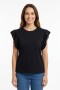 Remera m/c con volados NEGRO