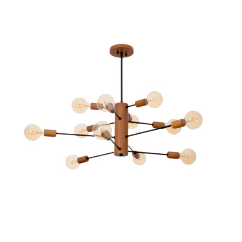 COLGANTE ANA 12 LUCES E27 MADERA COLGANTE ANA 12 LUCES E27 MADERA