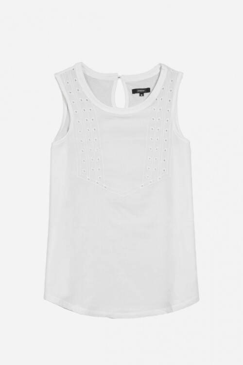 Blusa con calado BLANCO