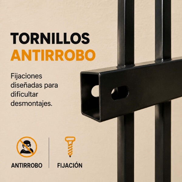 Cerco Reja Perimetral Seguridad Hierro Panel 2,40m x 1,80m Color Negro