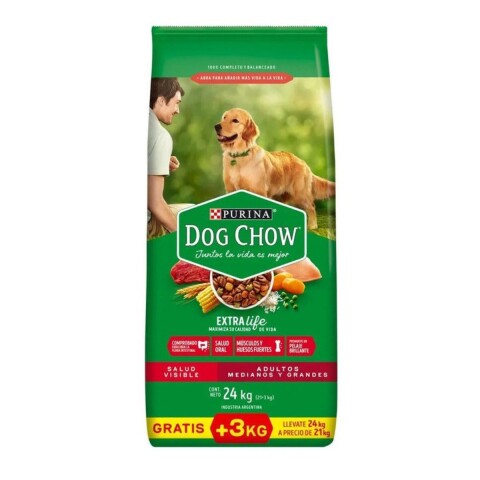 DOG CHOW PERROS ADULTOS RAZAS MEDIANAS Y GRANDES 21 +3 KG DOG CHOW PERROS ADULTOS RAZAS MEDIANAS Y GRANDES 21 +3 KG