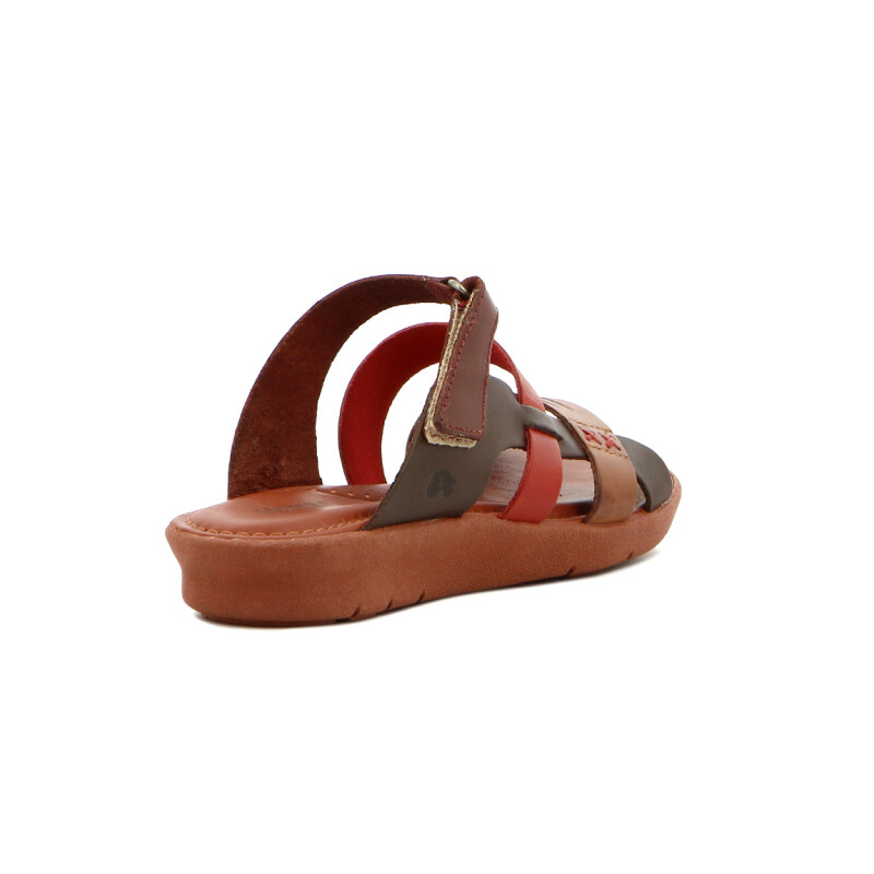 Sandalia Country Mujer Tres Tiras Telha-multicolor
