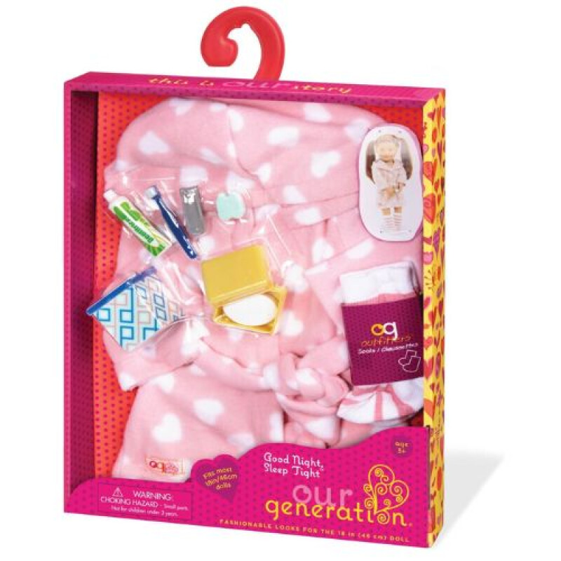 SET ROPA - BATA POLAR ROSA y ACC - OUR GENERATION Set Ropa - Bata Polar Rosa Y Acc - Our Generation