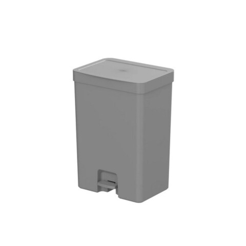 Papelera doble compartimento con pedal 30L Gris