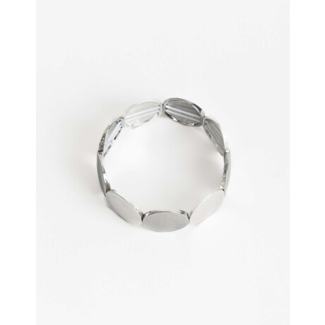 Pulsera Elástica Metal Plateado Rodio