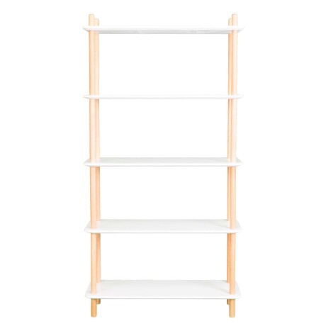 BIBLIOTECA SOFT MDF-Y-MADERA BLANCO 4 ESTANTES