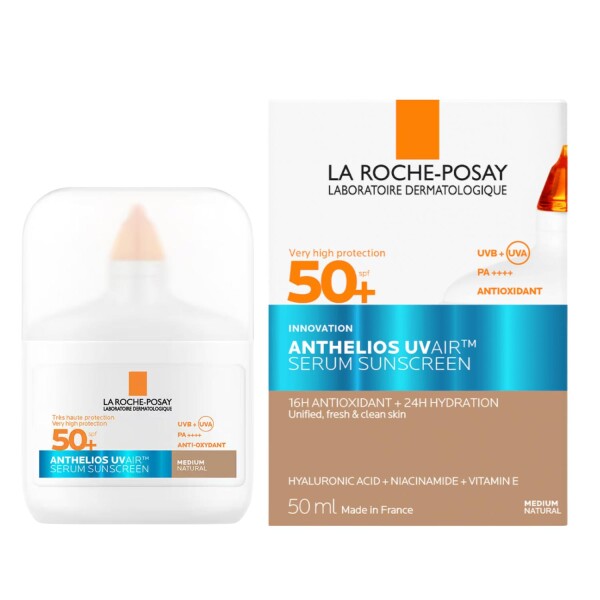 Protector Solar Facial con Color Anthelios UVAir Sérum FPS 50+ Tono Medio Natural 50 ml - La Roche-Posay Protector Solar Facial con Color Anthelios UVAir Sérum FPS 50+ Tono Medio Natural 50 ml - La Roche-Posay