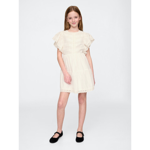 SS RUFFLE WOV DRESS NEW OFF WHITE