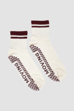 Media pilates con <br /> antideslizante 1/2 caña <br /> acanalada Blanco