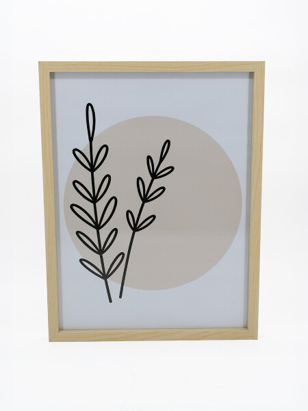 CUADRO FLORES BEIGE