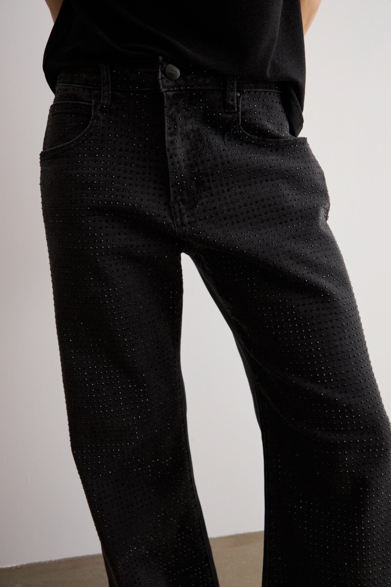 Jean wide leg Jade brillos negro