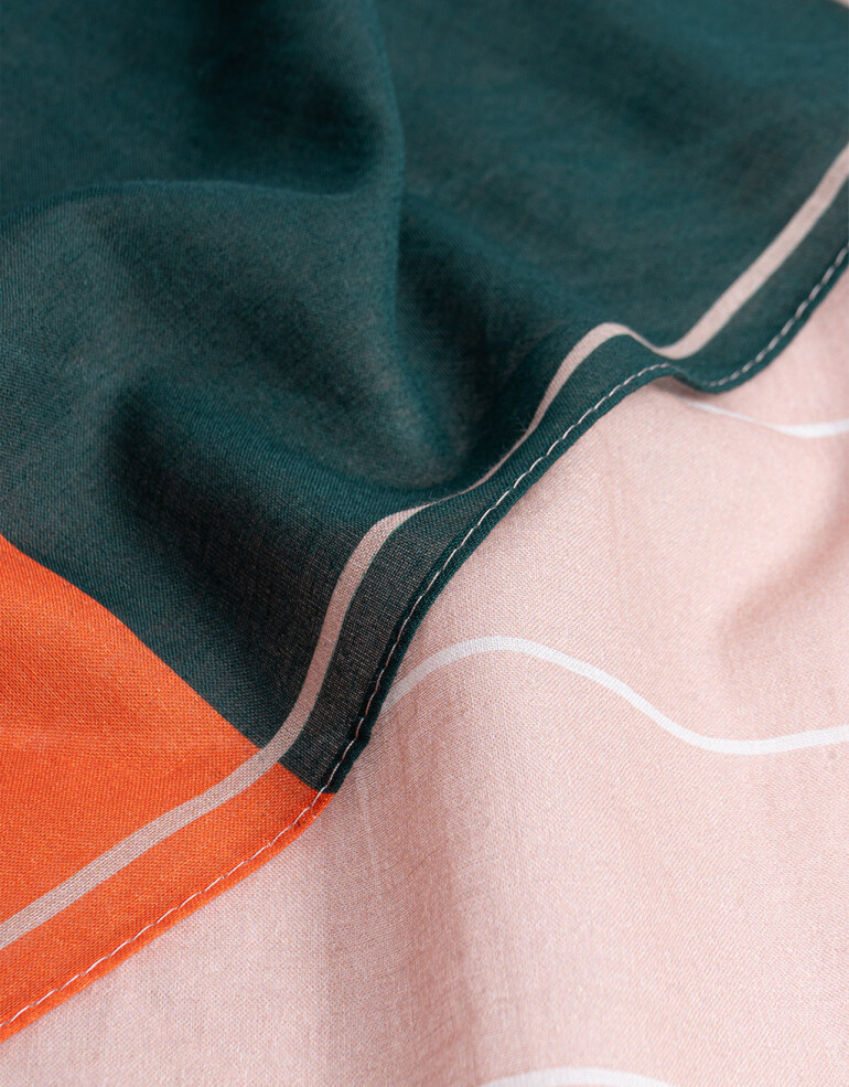 Pañuelos Raso Algodón Geometrico Set De Pañuelos De Raso - Combinacion Multicolor