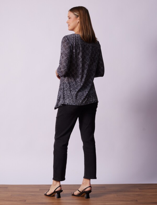 Blusa Detalle Brillos GRIS/MULTI