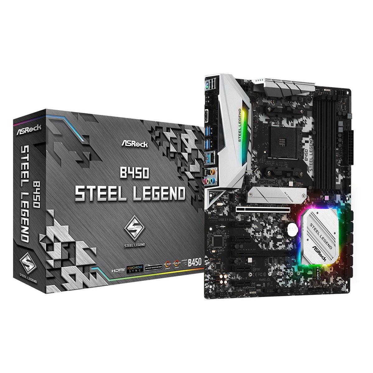 MOTHERBOARD ASROCK B450 STEEL LEGEND AM4 