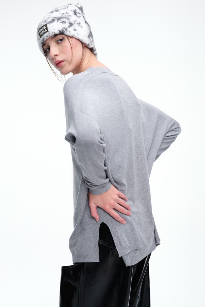 SWEATER ESCOTE V Gris