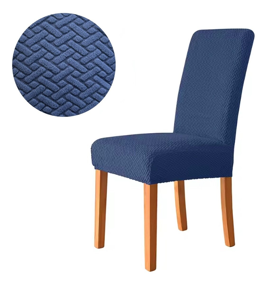 Funda Cubre Sillas Elastizado Lavable Tela Premium Textura ® - Variante Color Azul 