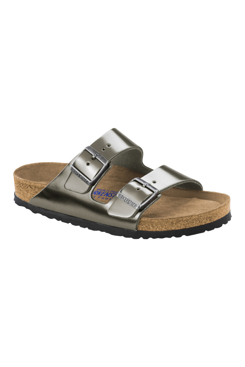 Sandalia Arizona Soft Footbed - Leather - Estrecho - Metalic Anthracite 