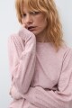 Remera mangas ballon rosa melange