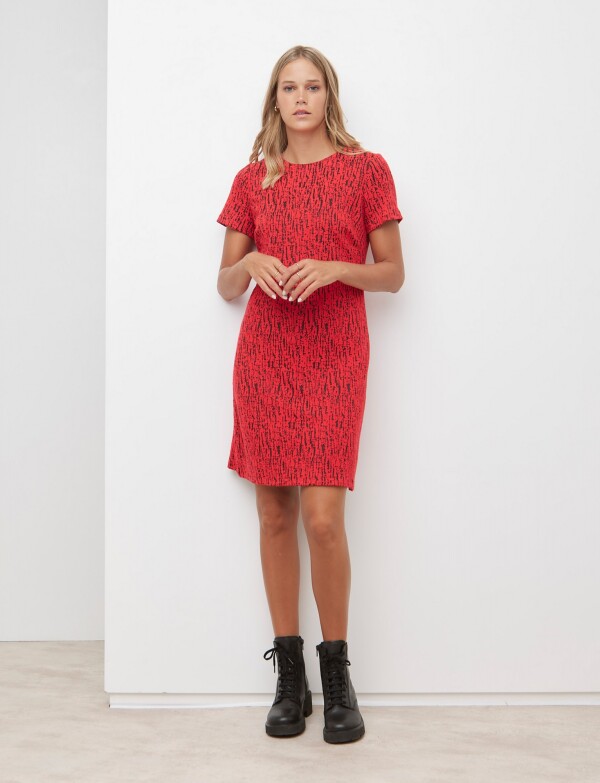 Vestido Printed ROJO/NEGRO