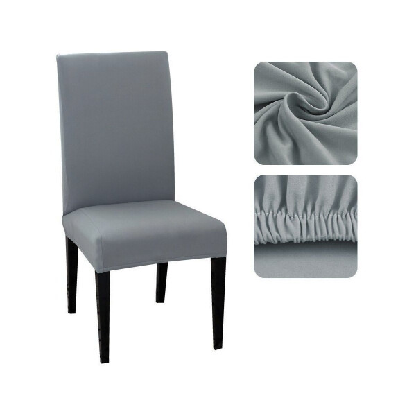 Funda Cubre Sillas Universal Comedor Elastizada Lavable X2 Variante Color Gris Oscuro