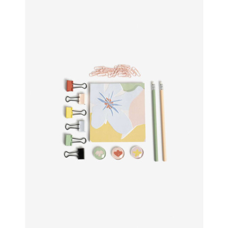 Set De Libreria Floral Combinacion Multicolor