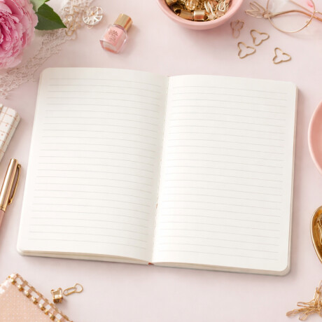Cuaderno A5 frases y colores Rosado