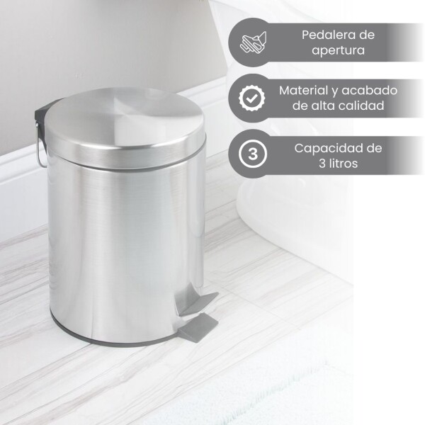 Cesto de basura 3 Litros Tacho Residuos Papelera Extraíble Acero Inoxidable Imback Cesto de basura 3 Litros Tacho Residuos Papelera Extraíble Acero Inoxidable Imback