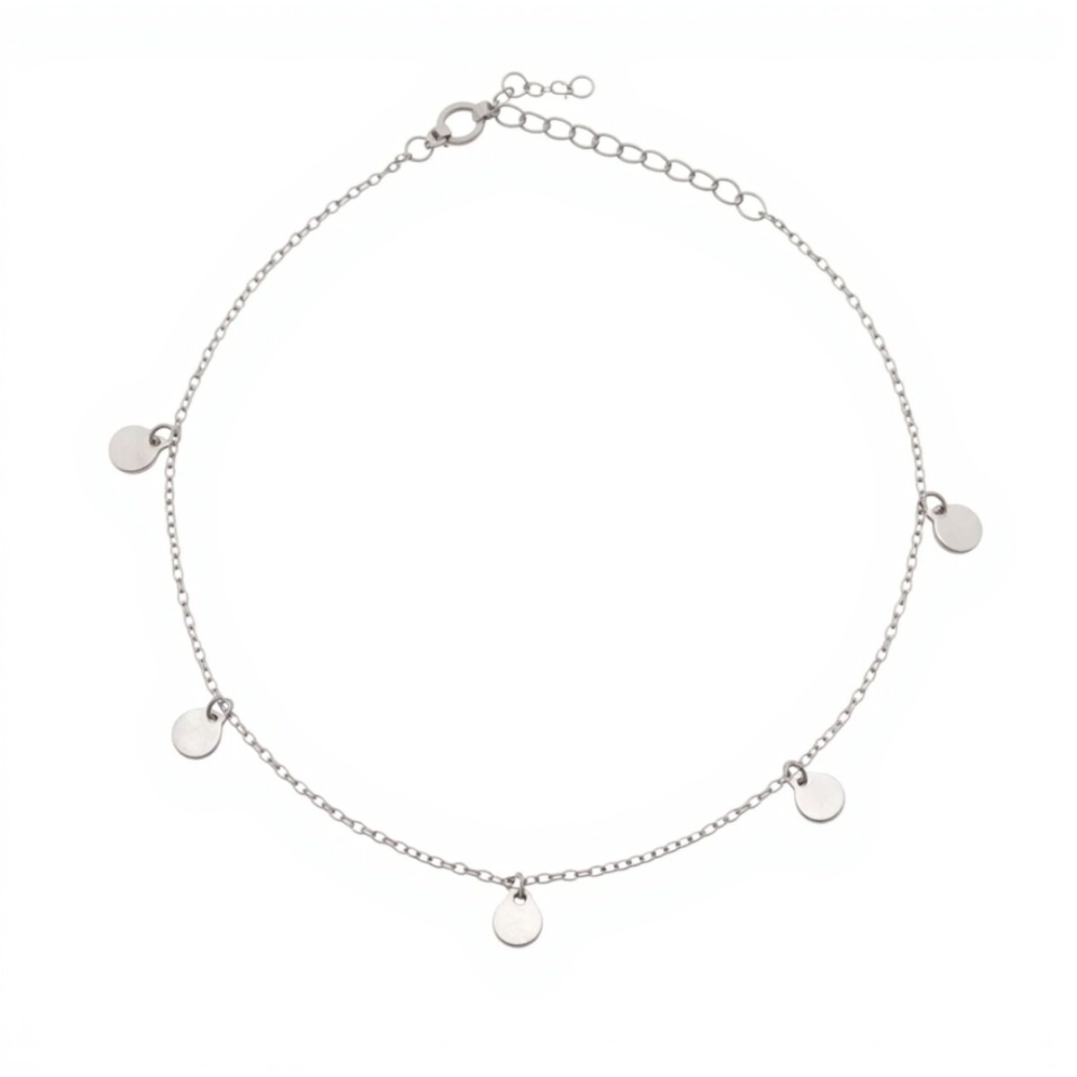 Tobillera force - Dijes circulos - Plata 925 - sin piedra - TO3007 - sinpiedra 