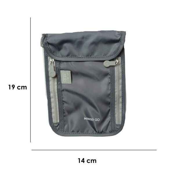 Porta pasaporte gris