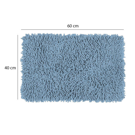 Alfombra Shaggy Felpudo 40x60cm Deco Hogar Living Baño Celeste