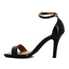 Sandalia Formal Mujer Vizzano Charol Taco Alto Con Pulsera Negro