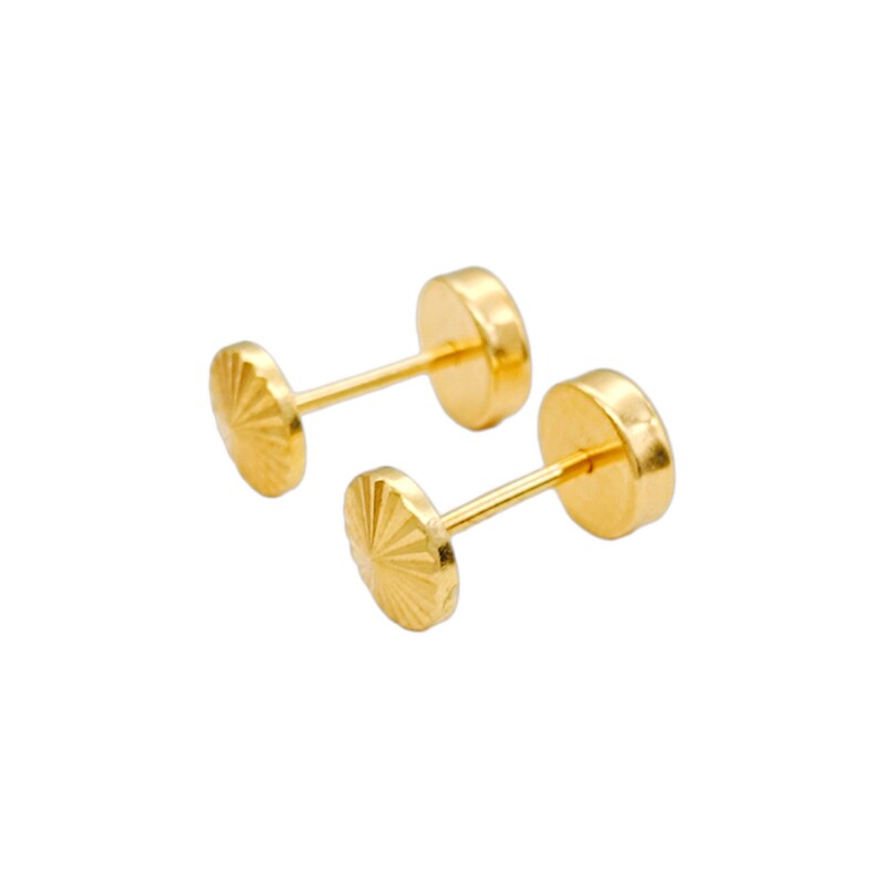 Abridores Círculo tallado-Oro 18k-Sin piedra-AB9524 sinpiedra