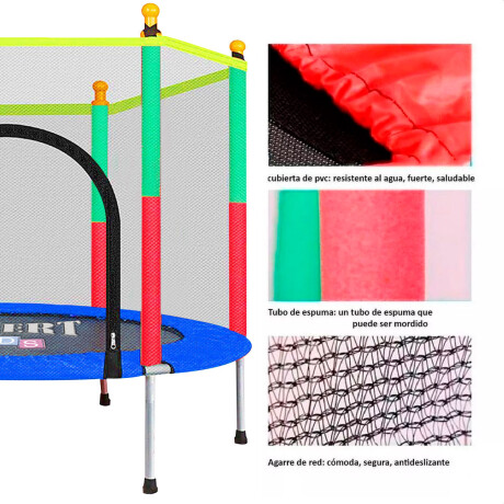Cama Elástica Trampolín 183 Cobertor + Red Colores Azul