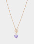 Cadena Corta con Dije Strass Corazón Collar Con Dije De Corazón - Dorado