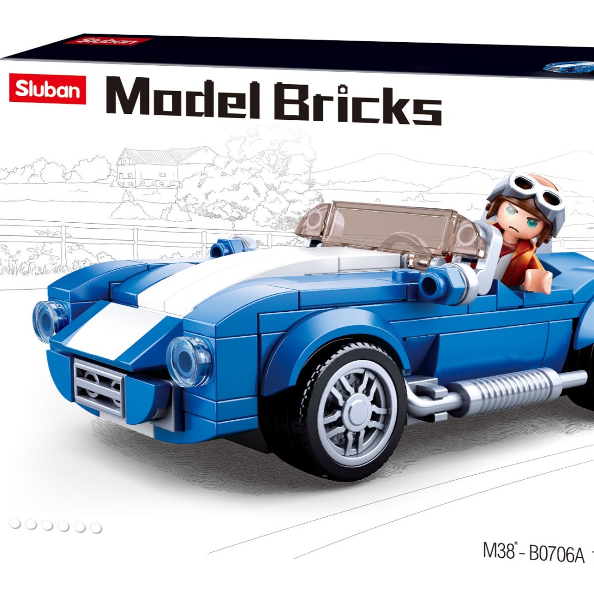 Juego Bloques de Construcción Sluban Auto Azul Cobra GT40 