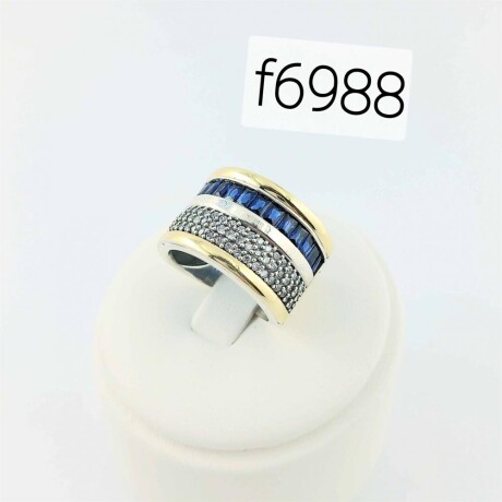 Anillo de plata 925 con double de oro 18k y circonias. Modelo, TOSCANA. Anillo de plata 925 con double de oro 18k y circonias. Modelo, TOSCANA.