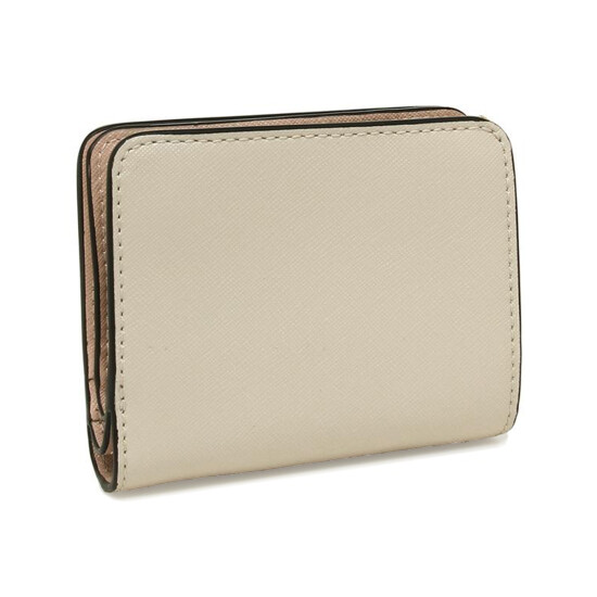 Billetera de cuero compacta, Marc Jacobs Beige