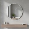 Espejo redondo de pared Lumax Diámetro 80cm Blanco