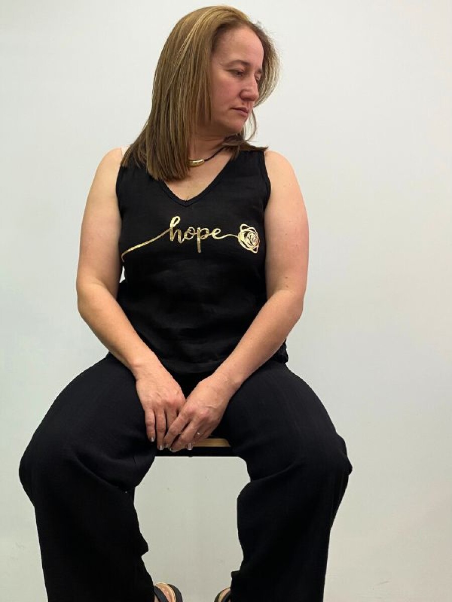 Musculosa de lino Italiana - Negro 