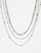 Collares Cortos Metal Set De Collares - Plateado Rodio