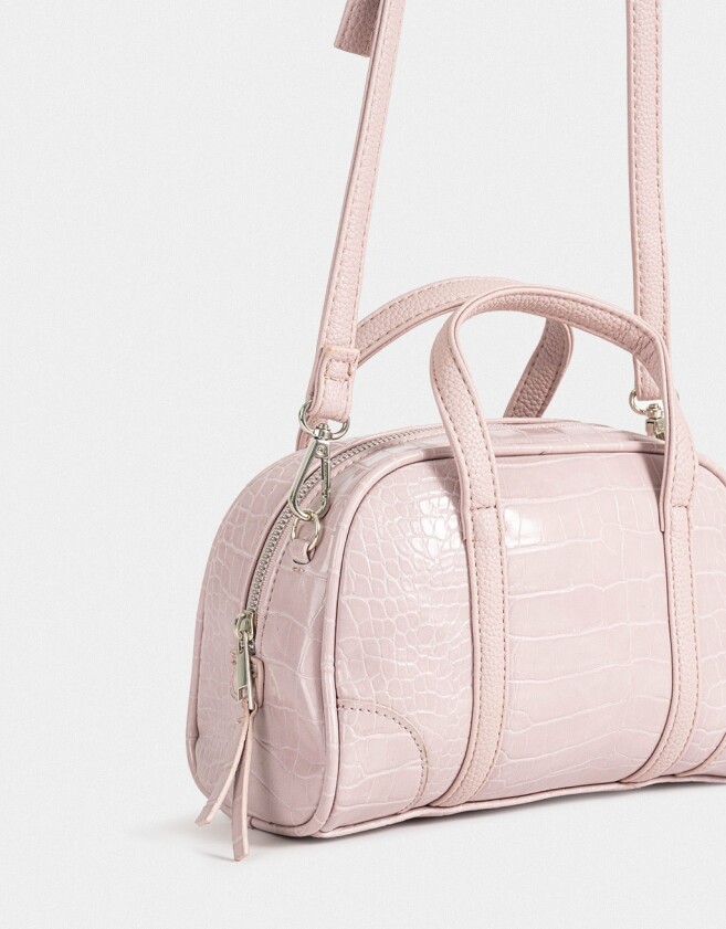 Bowling Noche Cartera Bowling Efecto Croco - Violeta Lila