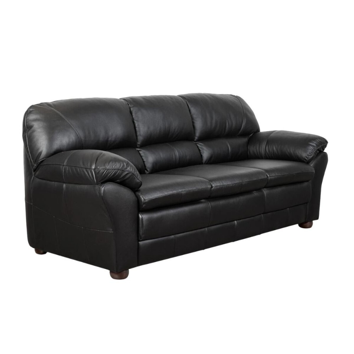 Sillon 3 cuerpos Cuero Natural - Negro 