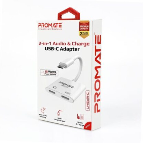 Promate unisplit-c adapt usb-c 2 puertos usb-c audio/pd 15w Promate Unisplit-c Adapt Usb-c 2 Puertos Usb-c Audio/pd 15w