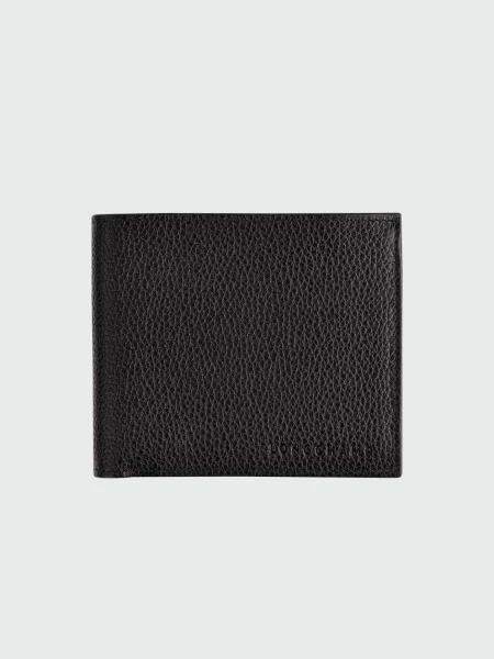 Longchamp -Billetera de Cuero, Le Foulonné Negro